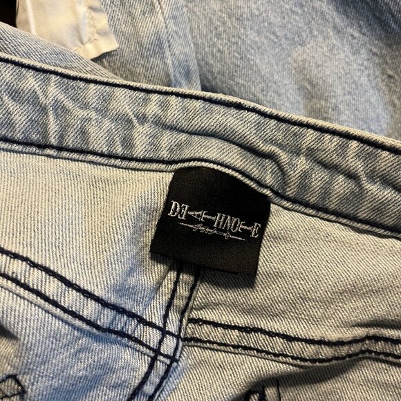 New Hot Topic Death Note Patch Wide Leg Jeans size 9 Womens - Picture 6 of 7